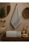 Luxury 50X90 4-Pack Hand and Face Towels 100% Cotton – Jacquard Pattern, Ultra Soft, High Water Absorption - 3