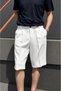 Men'S, Double Pleated, Old Money Culture, Elastic Waist, Regular-Fit, Linen Weave, Cotton Shorts 309 - 4