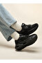 Black Thick Sole Women's Sneaker – Casual Comfortable Lightweight Modern Sports Shoes - 3