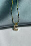 Zircon Stone Minimal Letter Steel Chain Necklace - 2