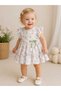 Tulip Detailed Flounce Detailed Stylish Holiday & Special Occasion Lined Baby Girl Dress - 2