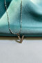 Zircon Stone Minimal Letter Steel Chain Necklace - 2