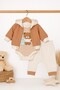 Baby Boy 3-Piece Set Hooded Flexible Waist Pants Baby Set - 2
