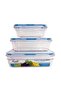 Rectangular Plastic Containers, 400 ml + 760 ml + 1300 ml - 2