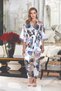 Women's Satin Patterned Dowry Dressing Gown Pajama Set 3090 - 2