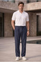 Magnus Tensel Fabric Relaxed Fit Men's Trousers with Elastic Waist - Navy Blue - 2