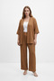 Comfortable Fit Wrinkled Fabric Trouser Suit Kimono - 2