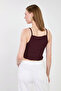 Women's Strappy Bubble Blouse - Plum - 5