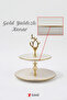 Patterned 2-Tier Cookie Holder 26X14 cm – Stylish 2-Tier Serving Tray with Gold Gilding Detail - 4