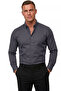 Smoked Slim Fit Lycra Easy-Ironing Hidden Button Men's Shirt 2602614