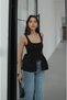 Stretch Fabric Detail, Fitted at the Waist, Square Neckline, Short Thin Straps, Stylish Equivalent, Pinterest Body Blouse - 5