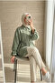 Women's Trendy Ruffle Sleeve Belted Poplin Hijab Shirt - 4