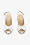 White Genuine Leather Women's Wedge Heeled Sandals - 6