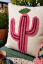 Punch Embroidered Throw Pillow Cover - 43*43 cm - Cactus - Pnk001 - 2