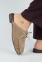 Mitzi Women's Genuine Leather Pleated Lace-Up Mink Slippers