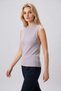 Women's Ribbed Knit Sleeveless Knitwear Athlete Blouse Lilac - 3