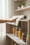 Non-Slip Kitchen Bathroom Inside the Cabinet Multi-Purpose Drawer Shelf Display Case Cover -Marble-1045-F - 5