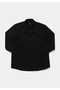 Regular Fit Shirt Neck Plain Men's Black Long Sleeve Shirt - 5