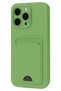 Ilkeshop New iPhone 16 Pro Case Kelvin Silicone with Business Card Holder - (213933) Green