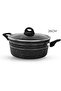 Casserole Dish with Tempered Glass Lid, Non-Stick Granite Coating, Induction, Black (26 CM) - 5
