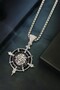 Minimalist Style Stainless Steel Men's Necklace with Lion Figure - 2