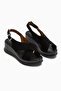 Birthe Black Suede Cross-Strapped Wedge Heeled Women's Sandals - 3