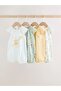 Cotton Cream Green Floral Patterned 4-Piece Jumpsuit Set