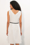 Women's Short V-Neck Polka Dot Dress 2606 - White - 6