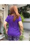 V-Neck Viscose T-Shirt Purple - 3