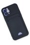 Ilkeshop New iPhone 12 Case Kelvin Silicone with Business Card Holder (191739) - Navy Blue - 3