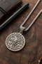 Minimalist Style Stainless Steel Men's Necklace with Lion Figure - 3