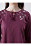 Tie Collar Floral Blouse - 3