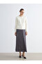 Leopard Patterned A-Line Satin Skirt with Elastic Waist