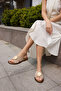 Cirea Women's Beige Genuine Leather Suet Slippers - 2