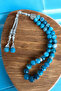 Blue Agate Stone Prayer Beads 33 Pieces Faceted Cut Prayer Beads Certified Prayer Beads in Special Mdf Box 10 mm - 7