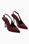 Lili Burgundy Thin Heeled Women's Shoes - 3