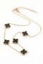 316 L Stainless Steel - Anti-Allergic - Non-Tarnish Gold Enamel Clover Necklace