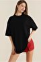 Oversize Women's T-Shirt 2 Thread Fabric Crew Neck Low Sleeve Basic Casual Top - 3