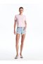 Trendlucky High Waist Standard Fit Ripped Detailed Women's Jean Shorts with Difference