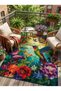 Sdt Exotic Nature Themed Hummingbird Bird Patterned Colorful Woven Base Decorative Carpet Sdt1300 - 2