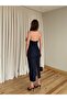 Navy Blue Brooched Denim Dress - 8217 - 7