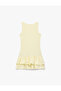 Yellow Girls' Dress with Bow and Ruffles 6Skg80084Ak - 5