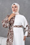 Straight-Cut Dress with a Belt and Embellishments, Suitable for Sizes 38-48. - 8