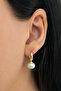 Pearl Detailed Gold Color Women's Set Earrings - 2