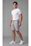 Men's Gray Color Shorts with Back Pockets, Side Piping and Zippered Front Pockets - 3
