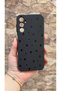 Samsung Galaxy A25 Compatible Mini Black Star Patterned Silicone Shock Absorbing Classic Protected Rubber Case - 2