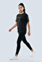 Women's Black & Gold Oversized T-Shirt With Large Back Graphic - 3