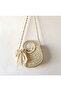 Natural Straw Fiber Lined Women's Hand and Shoulder Bag - 4