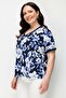 V-Neck Patterned Blouse - 2