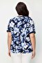 V-Neck Patterned Blouse - 5